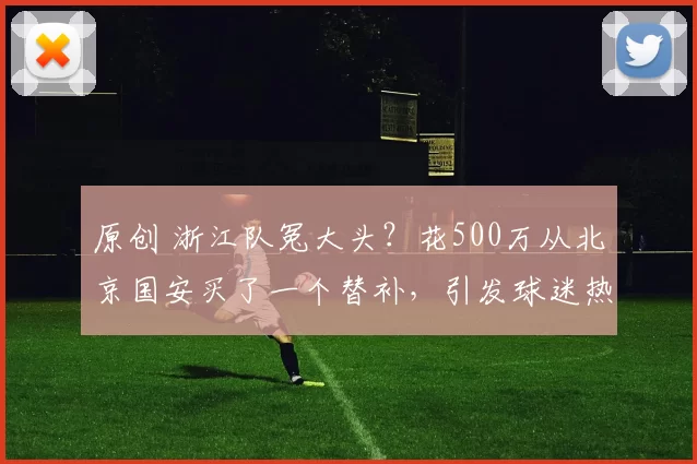 原创 浙江队冤大头?花500万从北京国安买了一个替补,引发球迷热议!